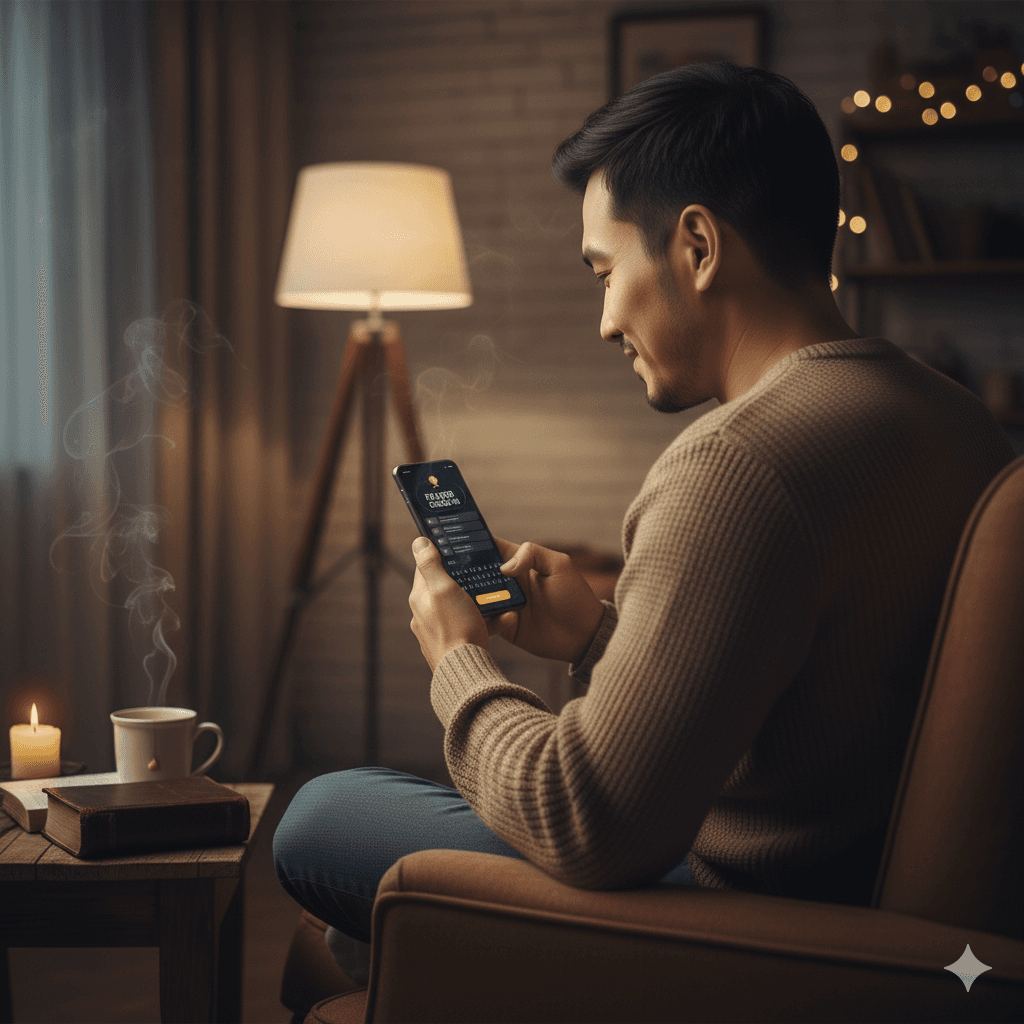 Person in peaceful reflection